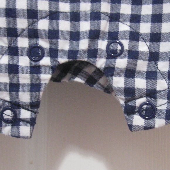 Adorable Gingham Overalls with Embroidered Red Crabs - Picture 3 of 5